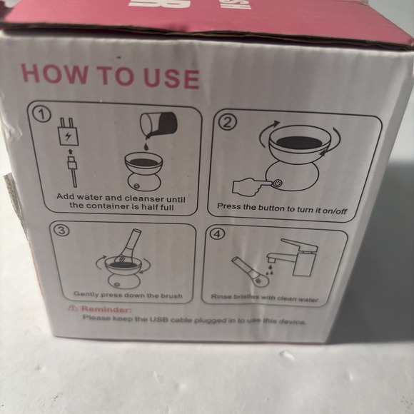 Women's Electric Makeup Brush Cleaner – Portable Spinner Tool, Purple - Picture 3 of 4